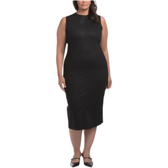 WARP + WEFT Plus Coated Denim Dress - Picture 1 of 3